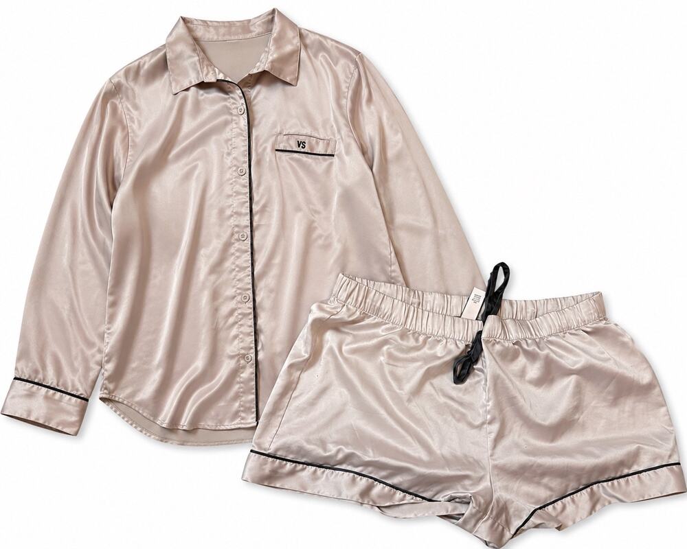 Victoria's Secret Pajama Short Set, Lavender Gray, Sleepwear Loungewear, Medium